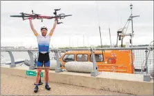  ??  ?? Harry Lidgley completed his cycling circumnavi­gation of the UK mainland in 34 days.