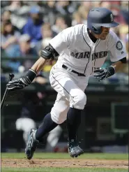  ?? TED S. WARREN — THE ASSOCIATED PRESS FILE ?? Mariners’ Ichiro Suzuki heads to first base after hitting a single against the Cleveland Indians during the third inning on March 31, 2018, in Seattle. Suzuki headlines the group of players who are eligible for Hall of Fame voting a year from now. That ballot is also expected to include Cy Young Award winners CC Sabathia and Félix Hernández — and the final chance for reliever Billy Wagner, who fell five votes short this time.