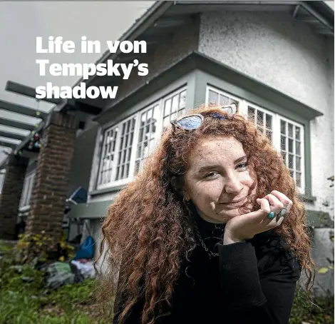  ?? CHRISTEL YARDLEY/STUFF ?? Ha¯ ana Pratt-Rink has lived on Hamilton’s von Tempsky Street for more than three years but isn’t fazed by talk of changing the street’s name.