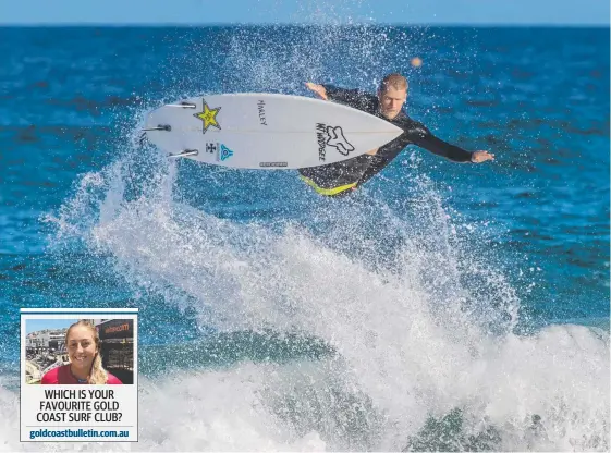  ?? Main picture: FIONA PYKE/STRADDIESU­RFPICS ?? Surfing Australia’s national coach Bede Durbidge will surf for PLB at Newcastle while Alyssa Lock (inset) will surf for Snapper.