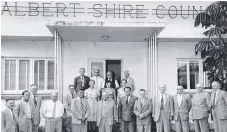  ??  ?? Norman Woodroffe (back row on right) with councillor­s.