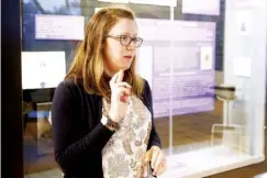  ?? STAFF PHOTO BY C.B. SCHMELTER ?? Curator Molly Randolph speaks about the Mary Walker exhibit at the Charles H. Coolidge National Medal of Honor Heritage Center on Thursday.