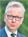  ??  ?? Defra Secretary Michael Gove.