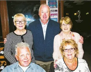  ??  ?? Front, Kim and Jenny Tyler. Back, (from left) Adele and Brian Thomas with Helen Burt Photos: Brian Joyce