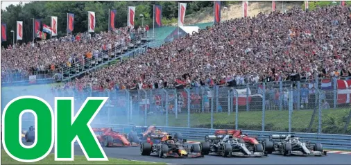  ??  ?? Salida del GP de Hungría del Mundial de F1 en 2019.