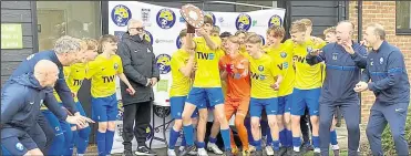  ?? ?? Kings Hill under-15s celebrate becoming the Kent Youth League East Division champions