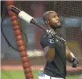  ??  ?? Diamondbac­ks center fielder Starling Marte works out summer camp at Chase Field.