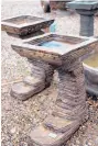  ??  ?? A handsome bird bath, $252.99 at Osuna Nursery.