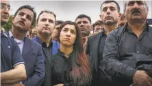  ?? Oscillosco­pe Laboratori­es ?? Sex slavery survivor and Nobel Peace Prize winner Nadia Murad listens to speeches at a rally honoring Yazidi victims.