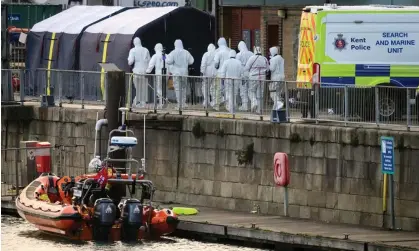  ?? Photograph: Leon Neal/Getty Images ?? The rescue operation involved the coastguard, the French and British navies, RNLI lifeboats and fishers.