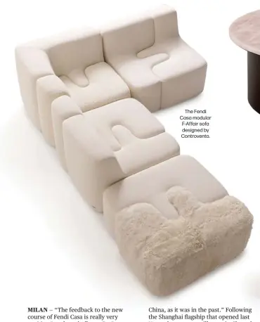  ?? ?? The Fendi Casa modular F-Affair sofa designed by Controvent­o.