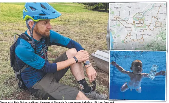  ?? Picture: Facebook ?? Strava artist Pete Stokes; and inset, the cover of Nirvana’s famous Nevermind album.