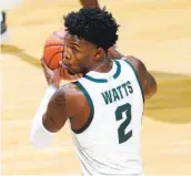  ?? AL GOLDIS AP ?? Michigan State's Rocket Watts had 20 points as the Spartans beat the Blue Devils in Durham, N.C.