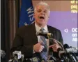  ?? MORRY GASH ?? Kenosha County District Attorney Michael Graveley speaks at a news conference Tuesday, Jan. 5, 2021, in Kenosha, Wis. Graveley announced that no charges will be filed against the white police officer that shot Jacob Blake, a Black man in August.