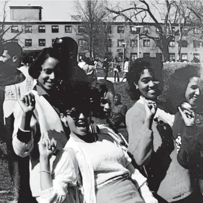  ?? ALPHA KAPPA ALPHA SORORITY INC. ?? Kamala Harris, the future senator and vice presidenti­al nominee, is seen with her AKA sorority sisters in the mid-1980s at Howard.