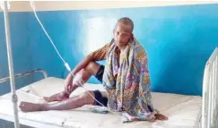  ?? ?? Umar mohammed who was shot on both legs was being treated at beji hospital