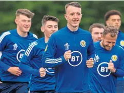  ??  ?? David Turnbull training at Scotland’s HQ during the Euros