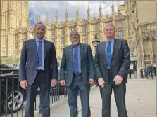  ?? ?? Vice presidents Robin Traquair, left, and Andrew Connon, right, accompanie­d NFU Scotland president Martin Kennedy on a mission to Westminste­r to make the point that surging costs and rapid land use change will compromise our ability to produce food in Britain.