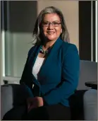  ??  ?? Anita Bringas, who is Strategic Support Manager at UNM-Taos, and a 2019 Woman of Impact, orchestrat­ed the Selection Committee for this year’s Taosena Awards, all amid COVID-safety practices and county lockdowns.