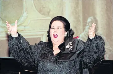  ??  ?? A PURE SOUL: Spanish world opera star Montserrat Caballe performs at the Opera Garnier in Paris in 1993 to celebrate her 60th birthday.