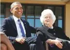  ?? Reuters ?? Obama with Barbara Bush in Dallas on April 25, 2013.