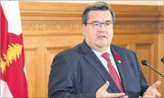  ?? THE CANADIAN PRESS/PAUL CHIASSON ?? Outgoing Montreal mayor Denis Coderre responds to a question during a news conference in Montreal on Wednesday.