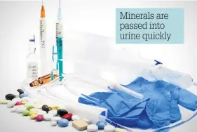  ??  ?? Minerals are passed into urine quickly