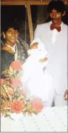  ?? PICTURES: SUPPLIED ?? Dane Prakasem was the first grandchild to wear the gown 32 years ago. He is pictured with his parents, Seena Sampath and Tony Prakasem.