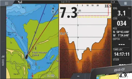  ??  ?? Right: black box hubs can generate data for use on compatible chartplott­er screens
Left: a B&G Forwardsca­n image from Newtown Creek on the Isle of Wight