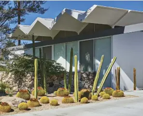  ?? ?? MARTIN CREATED A REEL FILLED WITH BUILDINGS FROM ALL OVER PALM SPRINGS DESIGNED BY THE LIKES OF DONALD WEXLER ( ABOVE LEFT) AND HUGH KAPTUR ( ABOVE RIGHT).