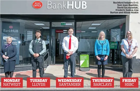  ??  ?? Rochford helpers (l-r): Toni Jean-Baptiste, David Szczepania­k, Frederic Easlea, Lisa Burton and Alison Hoskin