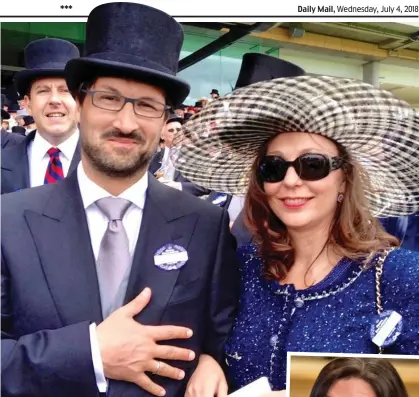  ??  ?? High life: Mark Acklom with his wife Maria at Ascot races