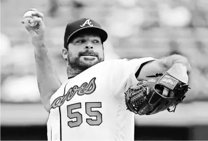  ?? DANIEL SHIREY, GETTY IMAGES ?? Josh Collmenter became the 16th different pitcher to start a game for the Braves this season when he faced the Nationals on Saturday, tying a franchise record.