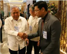  ?? PHOTOGRAPH COURTESY OF CAAP ?? TRANSPORT Secretary Jaime Bautista (left) arrives at the 3rd European Union Aviation Safety Agency Forum hosted by the CAAP, in partnershi­p with European Union Aviation Safety Agency, to provide update in the country’s aviation industry.