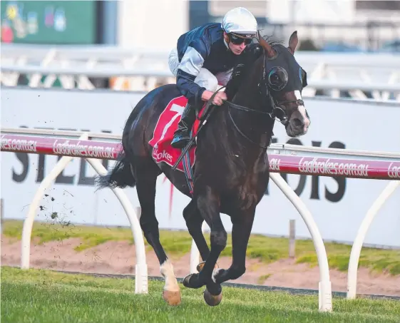  ?? Picture: GETTY IMAGES ?? Yucatan Ire – then racing under the name Yucatan – wins the Herbert Power Stakes with James McDonald in the saddle.