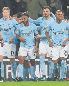  ?? FOTO: GETTY ?? Sterling volvió a marcar un gol decisivo para el City