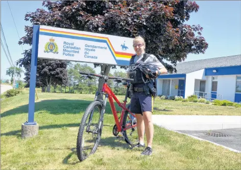  ?? LAWRENCE POWELL ?? Annapolis District RCMP Const. Cheryl Ponee is new to Annapolis County, but she’ll be part of the fabric soon enough as she plans to do bicycle patrols and meet kids in the schools. She’s the new School Safety Resource Officer in Annapolis County.