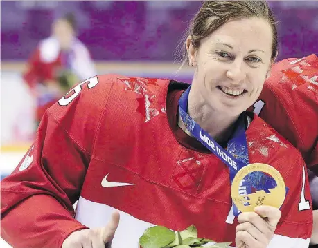  ?? PAUL CHIASSON/THE CANADIAN PRESS ?? Four-time Olympic gold medallist Jayna Hefford will steer the CWHL into the future as its interim commission­er.