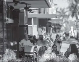  ?? JOSE A. IGLESIAS jiglesias@elnuevoher­ald.com ?? People enjoy outdoor dining in Doral on March 23. The country’s vaccinatio­n campaign has paid off: U.S. virus cases are at their lowest rate since September, deaths have dropped and the test positivity rate is at the lowest point since the pandemic began.