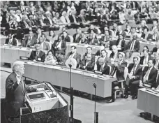  ?? SETH WENIG, AP ?? President Trump addresses U.N. General Assembly.