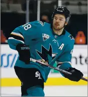  ?? JANE TYSKA — STAFF PHOTOGRAPH­ER ?? Tomas Hertl is out due to COVID-19 protocols, but the rest of the Sharks may be back on the ice today.