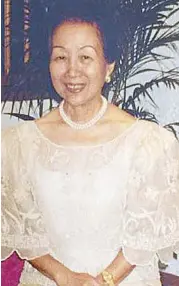  ??  ?? The late Alice Marquez-Lim Coseteng, was an educator, authority on art, culture and history, and ambassador to Mexico.