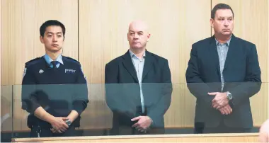  ?? Picture / NZME ?? Stephen Borlase ( middle) and Murray Noone ( right) have denied all charges.