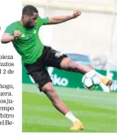  ?? TWITTER ?? Joel durante los entrenamie­ntos con el Betis de Sevilla.