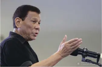  ??  ?? President Rodrigo R. Duterte (Presidenti­al Photo)