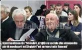  ??  ?? Gjatë konferencë­s "Shëndeti, drejtësia sociale dhe ekonomike për të moshuarit në Shqipëri" në universite­tin ' Luarasi'