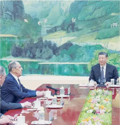  ?? EFE ?? La última vez que Xi recibió a Lavrov fue hace seis años para preparar una visita de Estado de Putin