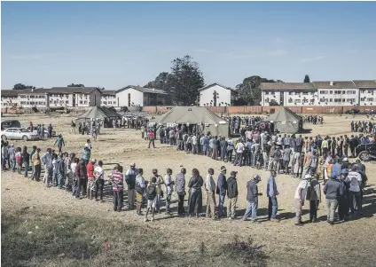  ?? Picture: AFP ?? THRONG. People queue to cast their ballot at a polling station in the suburb Mbare in Zimbabwe’s capital Harare yesterday. Zimbabwe went to the polls for the first time since Robert Mugabe was ousted last year.