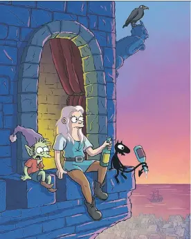  ?? NETFLIX ?? Disenchant­ment, the latest cartoon from Simpsons creator Matt Groening, is a satirical take on medieval times.