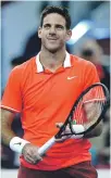  ??  ?? Juan Martin del Potro won in straight sets yesterday